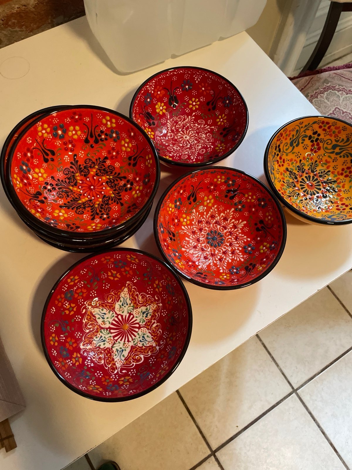 Handmade hand painted ceramic set