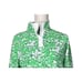 Draper James X Lands End Pullover Size 6-8 Small Green White Floral Snap Neck