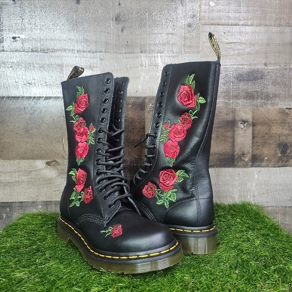 New Dr. Martens 1914 Vonda Leather Mid Calf Boots Sz 7.0 L