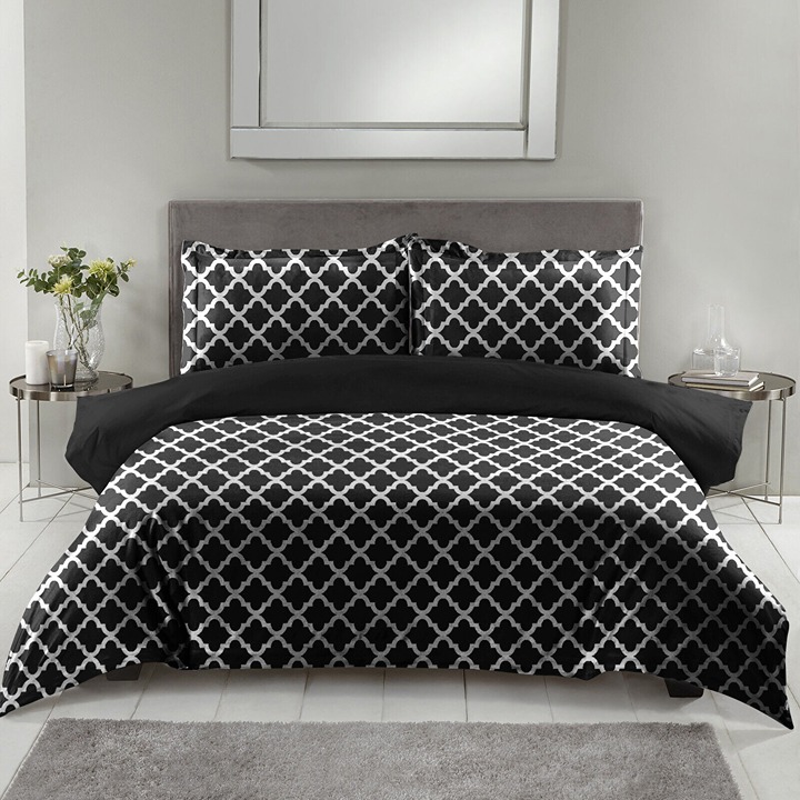 Luxury 3 Piece Bedding Set Reversible Duvet Quilt Cover Microfiber Queen & King