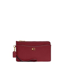 NWT Coach L Zip Wristlet Cherry/Brass