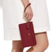 NWT Coach L Zip Wristlet Cherry/Brass