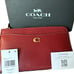 NWT Coach L Zip Wristlet Cherry/Brass