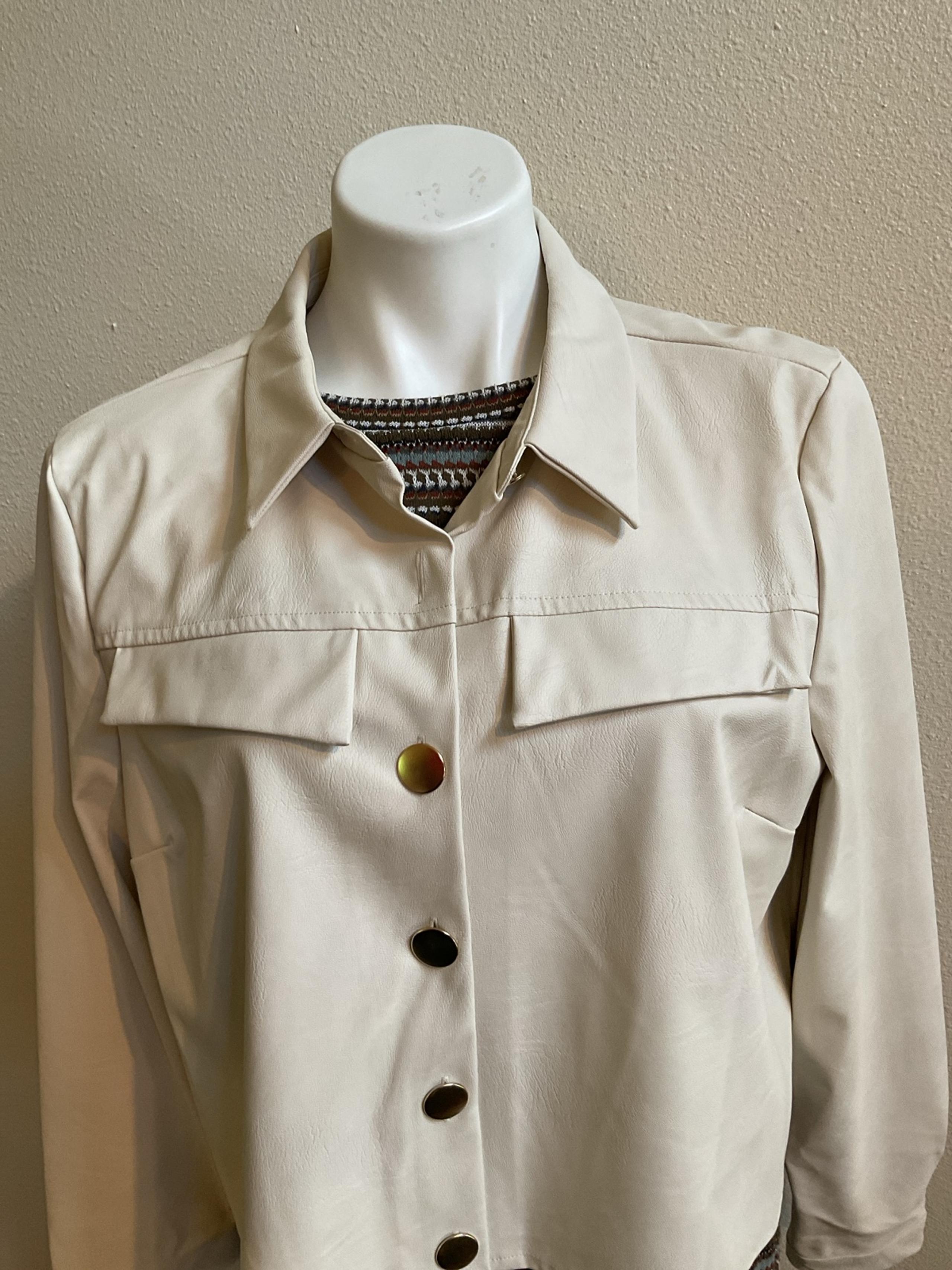 Halogen Faux Leather Crop Jacket / Large