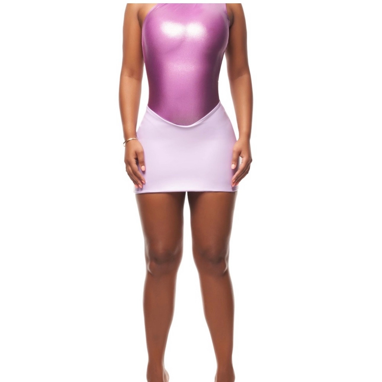 Coucoo Bonbon Mini Skirt Lavender Purple Size Small Brand New Faux Leather