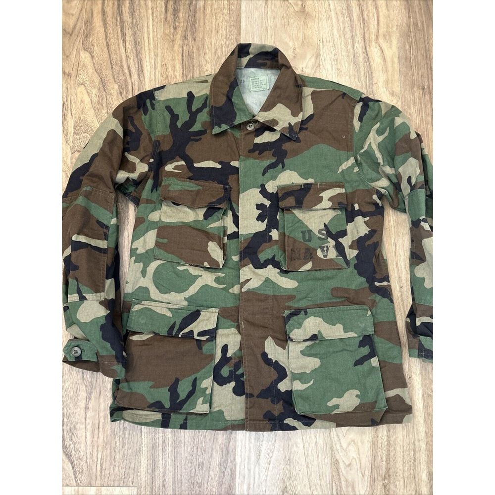 Woodland CAMO Cold Weather Field Jacket Coat 8415-01-084-1647 Medium US Navy