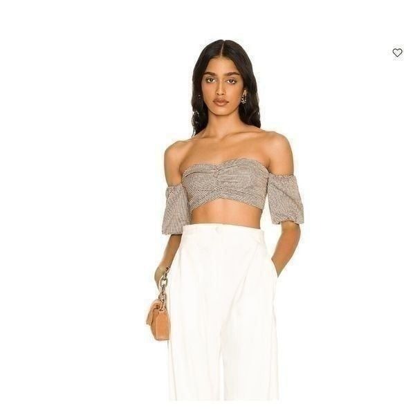 NWT Majorelle Arlana Top in Size S Brown and Black Check