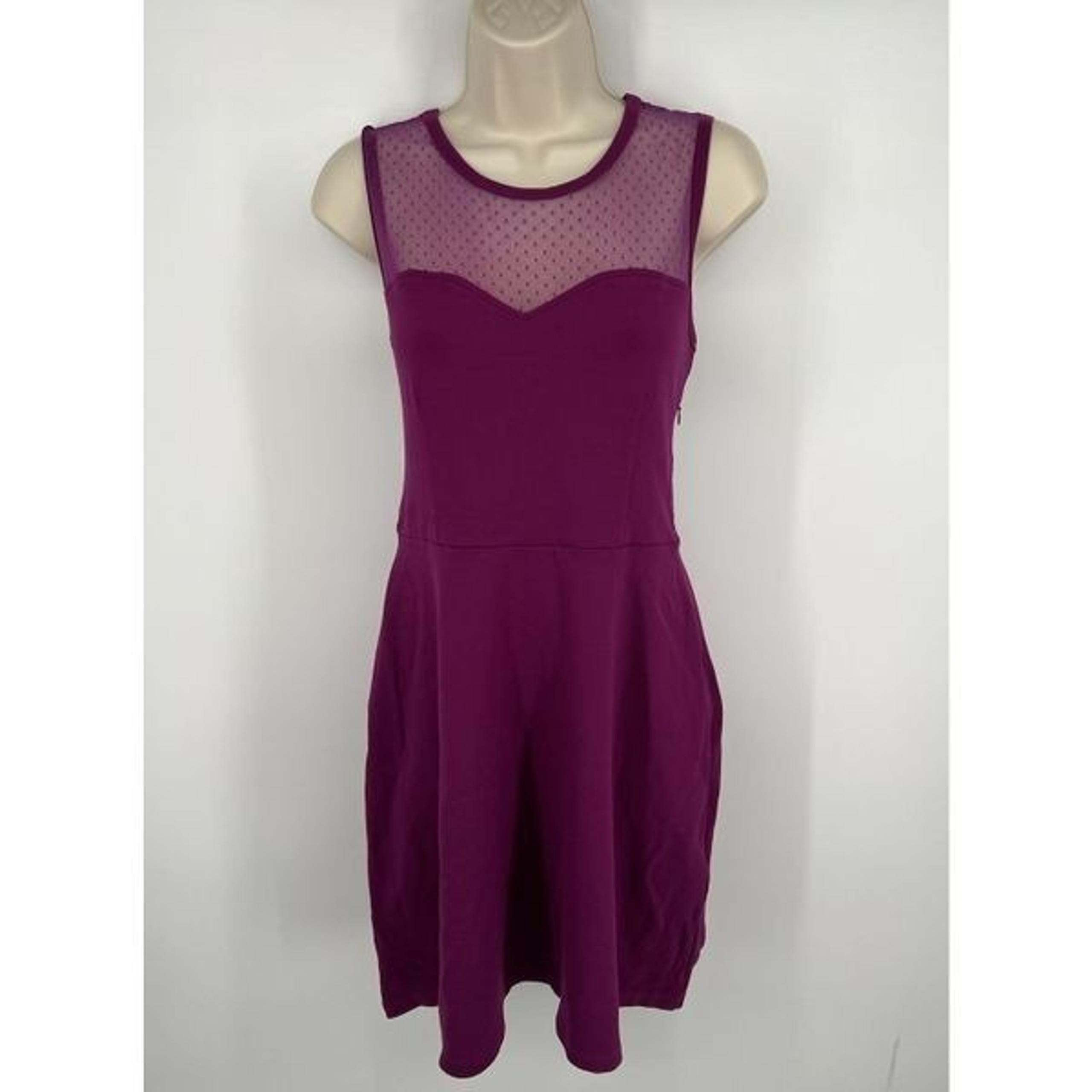 Red Valentino Ponte Dress Womens Size Large Mengenta Purple Point D'Espirit
