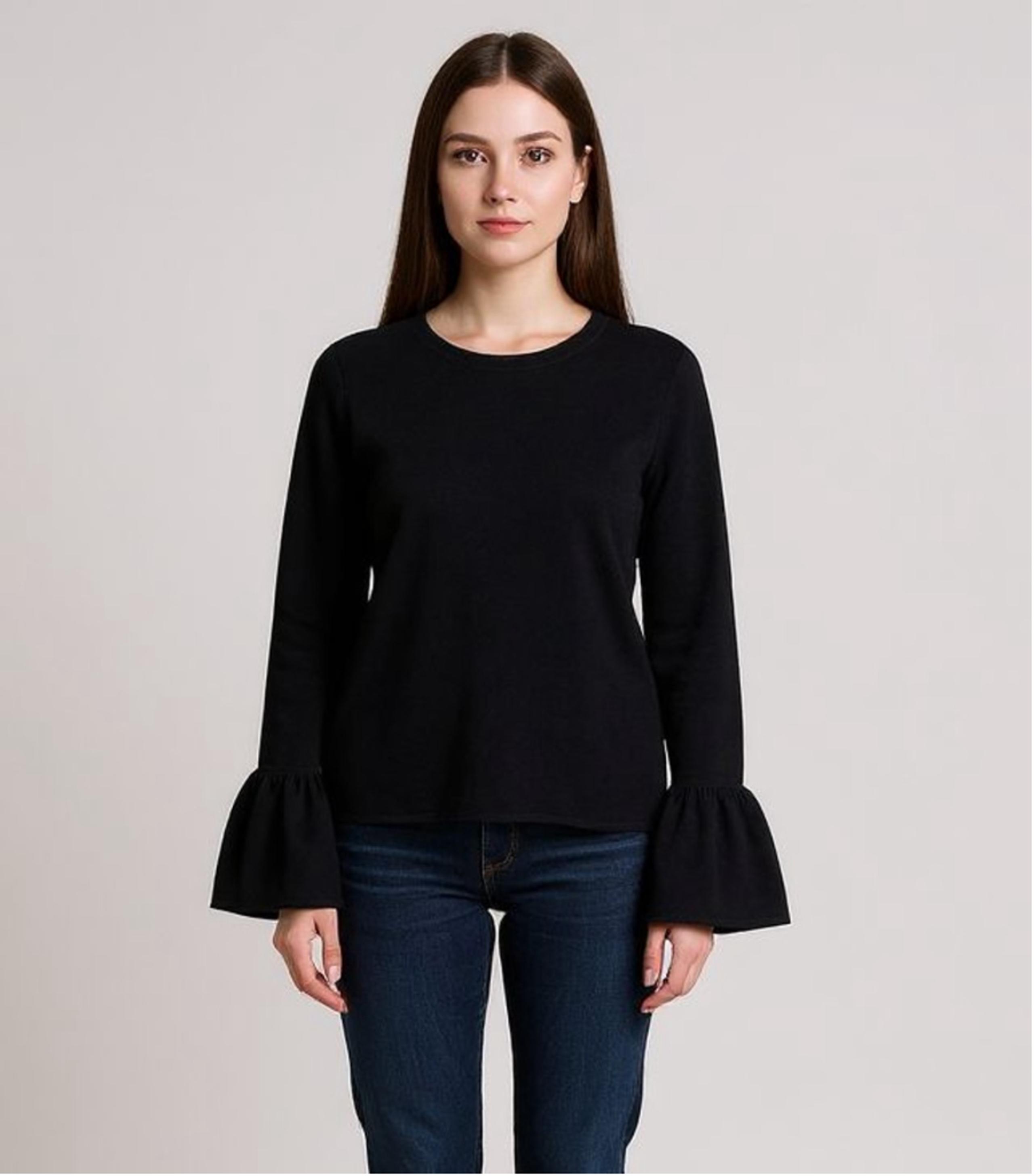 Only Mine Cashmere Sweater Medium Black Bell sleeve