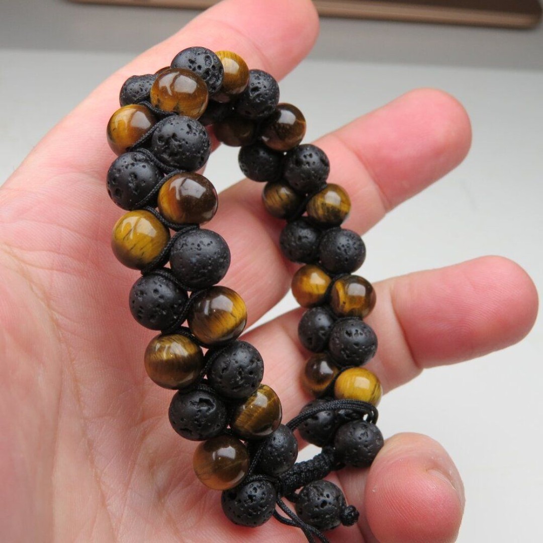 200 Lava & Tiger eye Heavy duty Bead natural Healling Bracelet