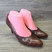 Vintage Ralph Lauren Womens 8.5 Wing Tip Leather Classic Pumps Heels Old Money