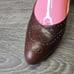 Vintage Ralph Lauren Womens 8.5 Wing Tip Leather Classic Pumps Heels Old Money