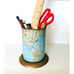 1965 Western Union Time O Rama World Time Zone Perpetual Map Pen Holder Vintage