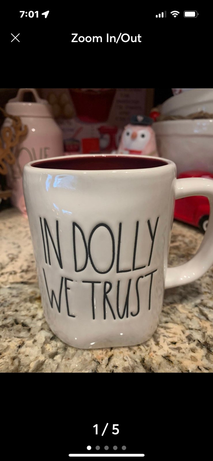 In Dolly We Trust Mug VHTF RAE DUNN