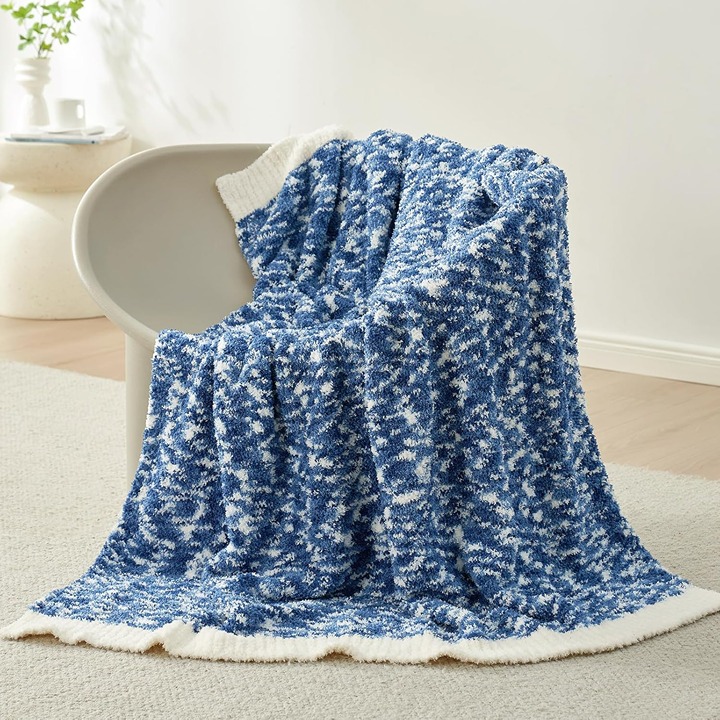Throw Blanket for Couch, Super Soft Cozy Blue 50x60 inches