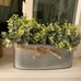 Artificial Eucalyptus Arrangement in Rustic Oval Galvanized Metal Planter