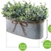 Artificial Eucalyptus Arrangement in Rustic Oval Galvanized Metal Planter