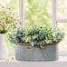 Artificial Eucalyptus Arrangement in Rustic Oval Galvanized Metal Planter