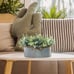 Artificial Eucalyptus Arrangement in Rustic Oval Galvanized Metal Planter