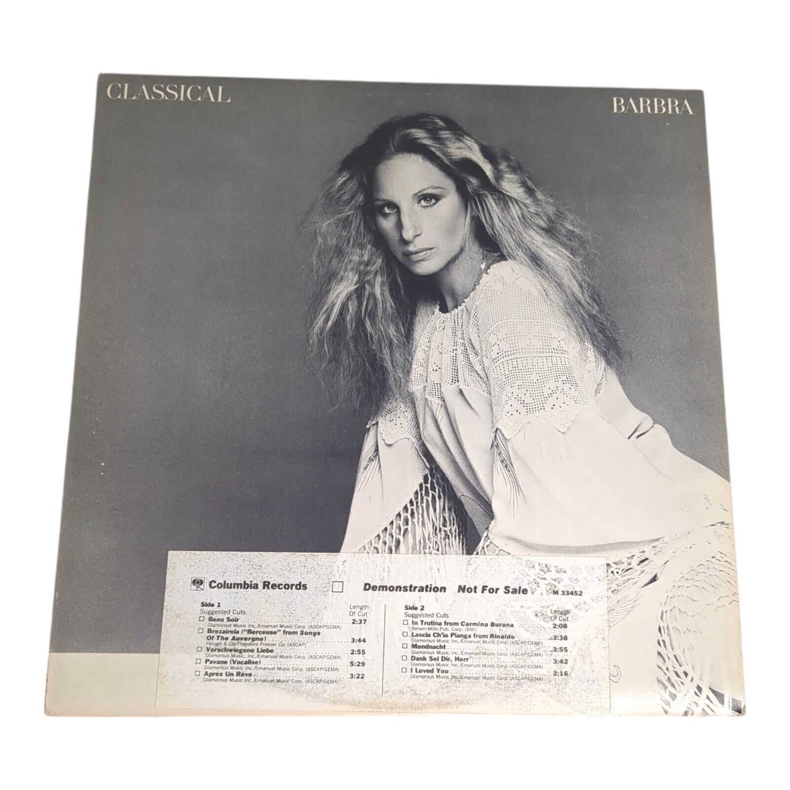 BARBRA STREISAND - CLASSICAL ORIGINAL 1976 VINYL LP White Label PROMO