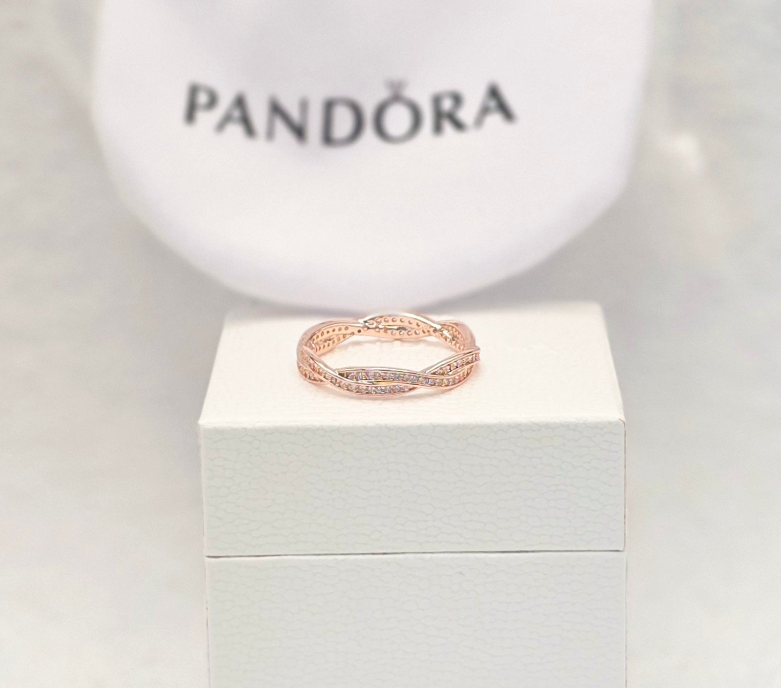 Pandora // Rose // Twist of Fate // 14K // Rose Gold // Ring Size 8.5