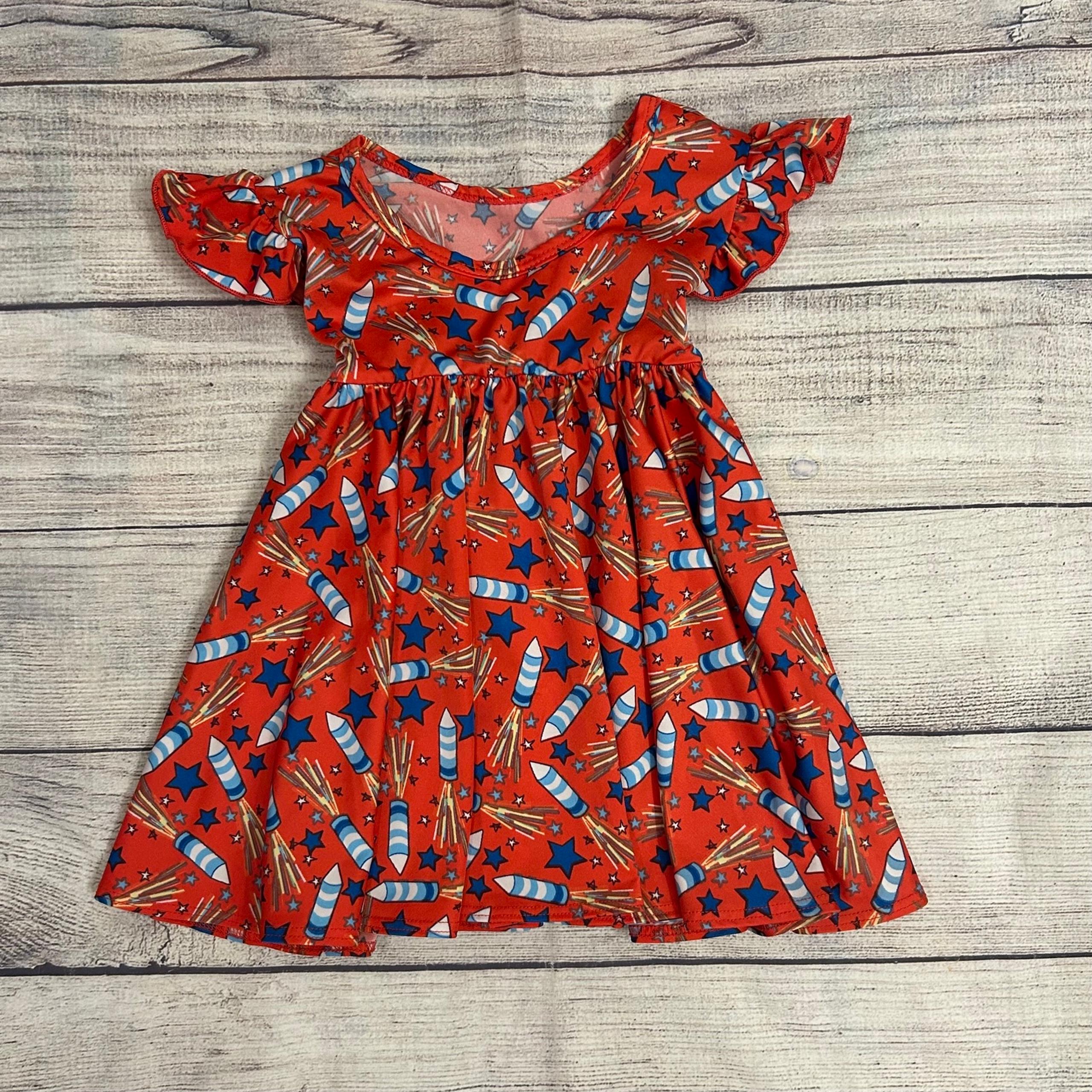 Dot Dot Smile firecracker dress size 12-24 months girls