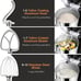 Electric Stand Mixer, 5Quarts, Dough Hook, Flat Beater, Wire Whisk Attachments,