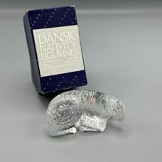 Vintage Dansk Full Lead Crystal Nativity Figurine Sheep Original Box Sticker 4
