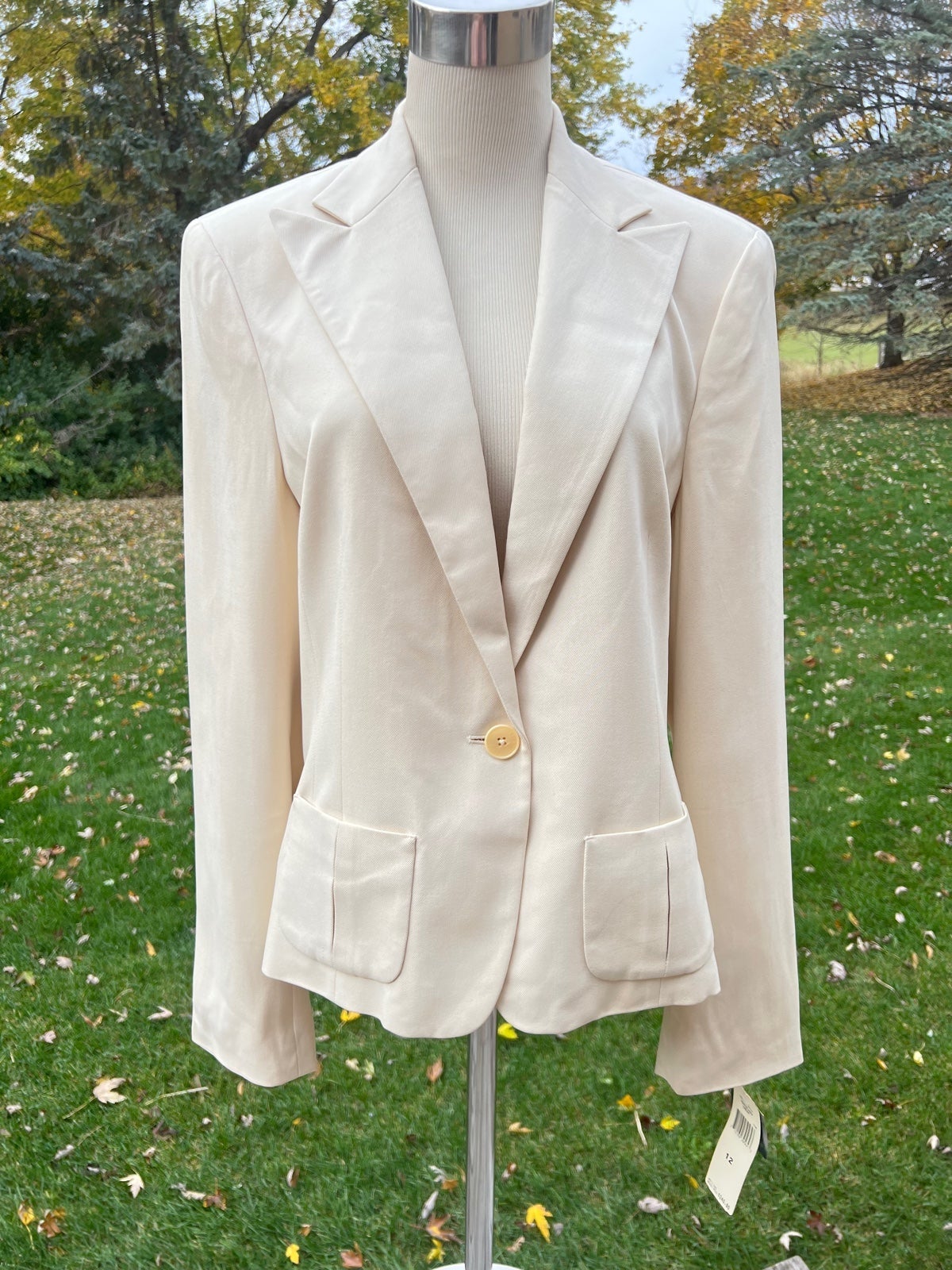 Vtg Ralph Lauren Lined Creme Blazer