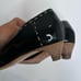 Prada Calzature vintage Black Patent Leather Buffalo city low heels Size 36 1/2