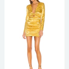 Revolve Camila Coelho Olivia Dress Golden Yellow Size XXS