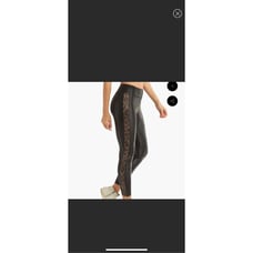 Koral dynamic duo black and leopard stripe leggings size small ankle length S