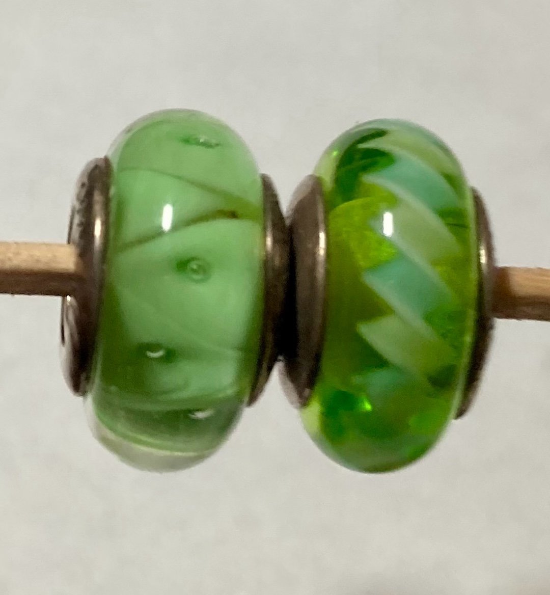 Pandora Retired Murano Retired Authentic Rare Green pair now at lowest price