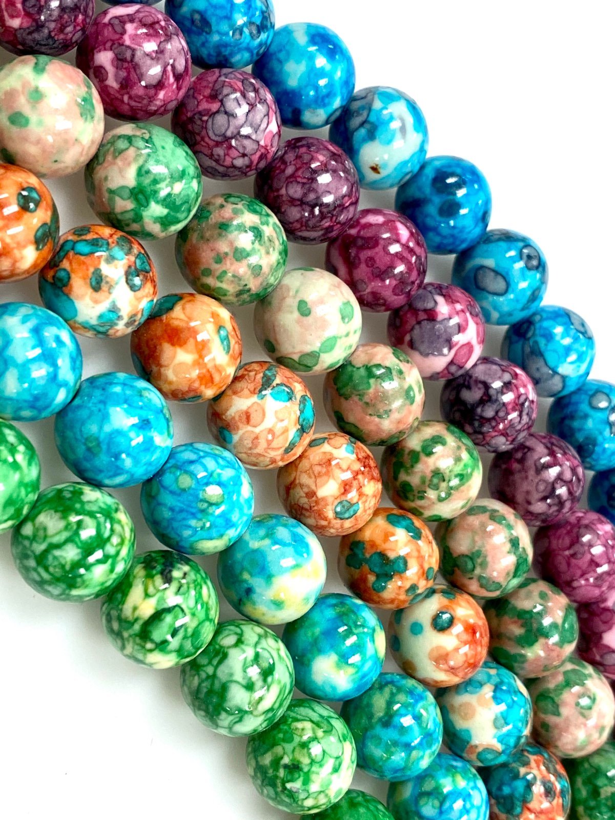 Rain Jasper Gemstone Bead 12mm 6 Strands