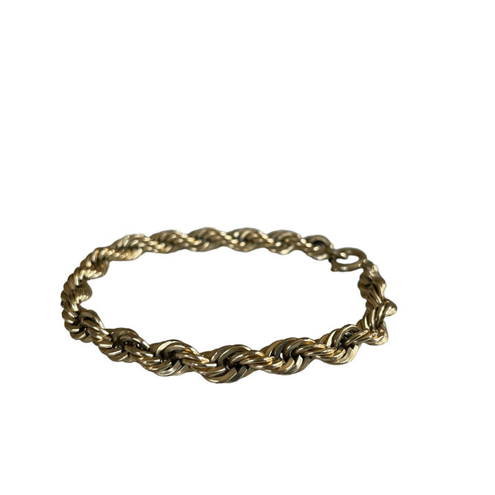 12K Gold Filled Rope Bracelet 7.5-inch 1/20 12K GF Womens Jewelry Spring Clasp