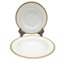 Set 2x Charter Club Grand Buffet Gold Rimmed Soup Bowl Fine China Replacement 9