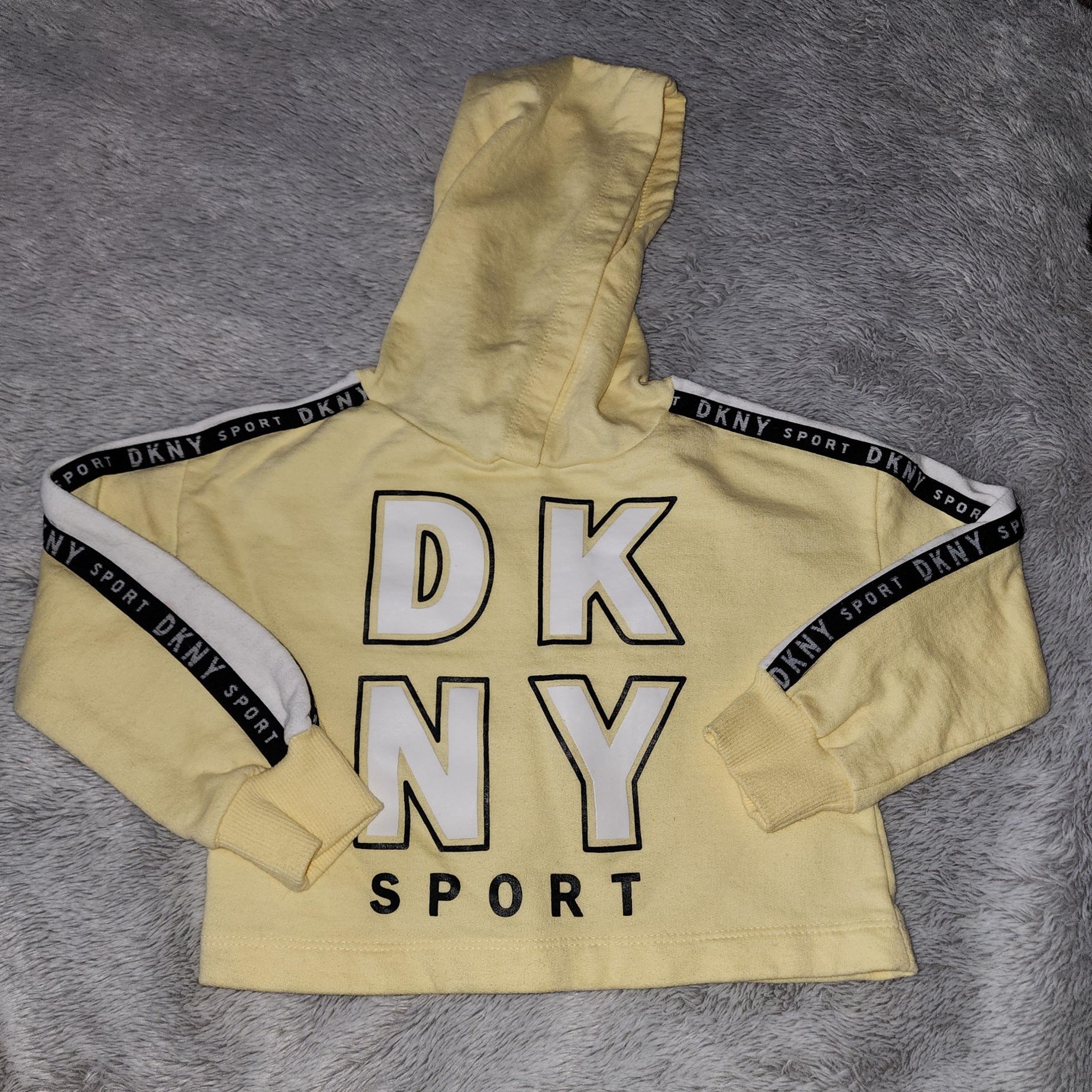 NWOT DKNT Yellow Hooded Sweatshirt size 2T