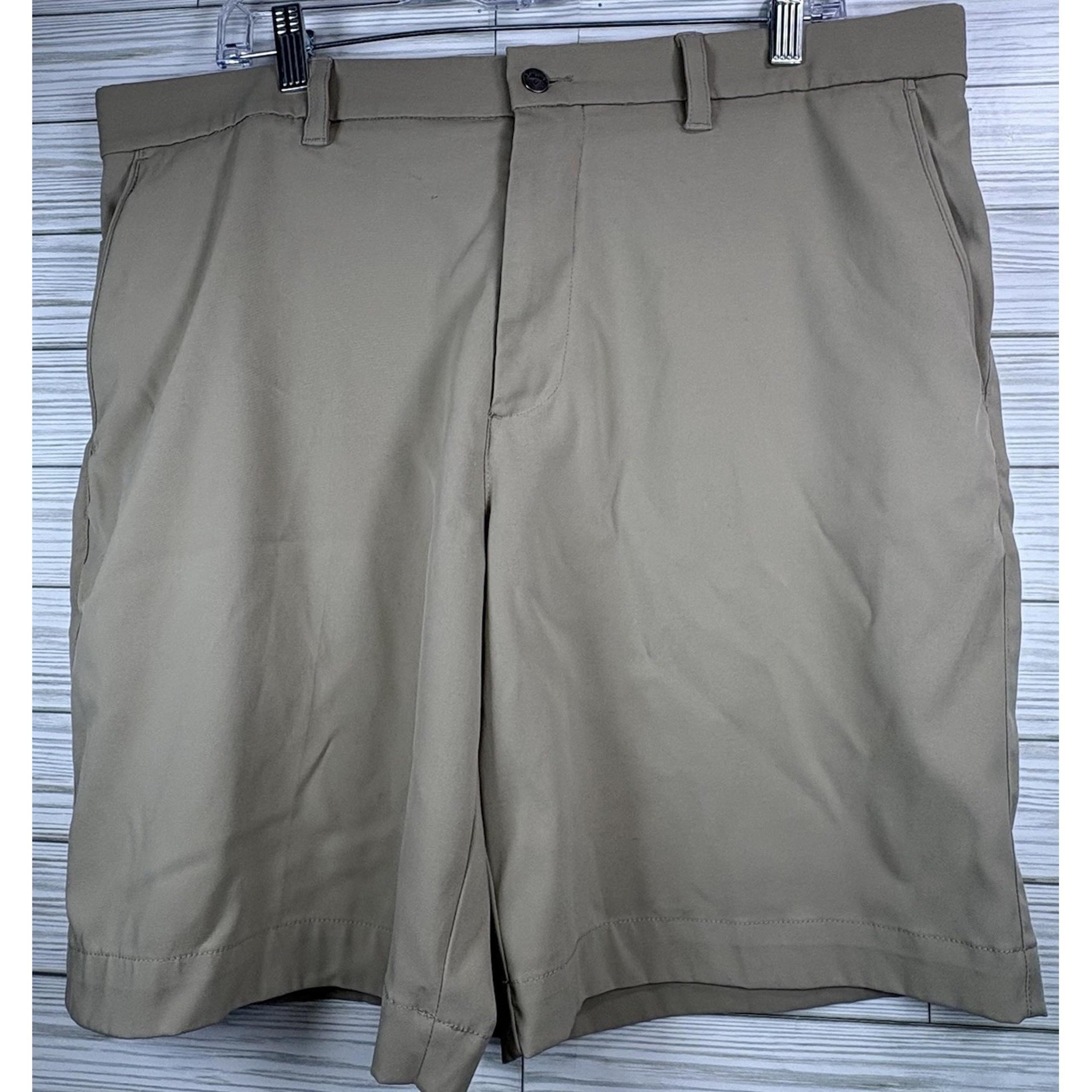 Callaway Men's Golf Athletic Shorts Khaki Tan Nylon Blend 9" Size "36"