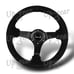 Black Suede 6-Holes 3-Spoke NRG 330MM RST-033BK-S 13 Steering Wheel