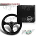 Black Suede 6-Holes 3-Spoke NRG 330MM RST-033BK-S 13 Steering Wheel