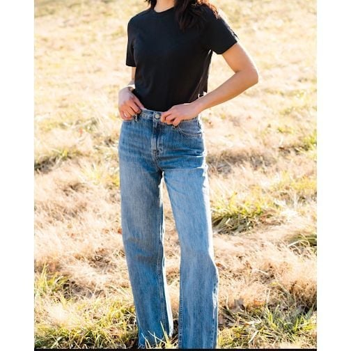 Able Wide Leg Elaine Jean Medium Wash Sz 29