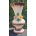 Vintage Italian Capodimonte Vase Tall Flower Trim Fluted Floral Large