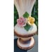 Vintage Italian Capodimonte Vase Tall Flower Trim Fluted Floral Large