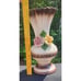 Vintage Italian Capodimonte Vase Tall Flower Trim Fluted Floral Large