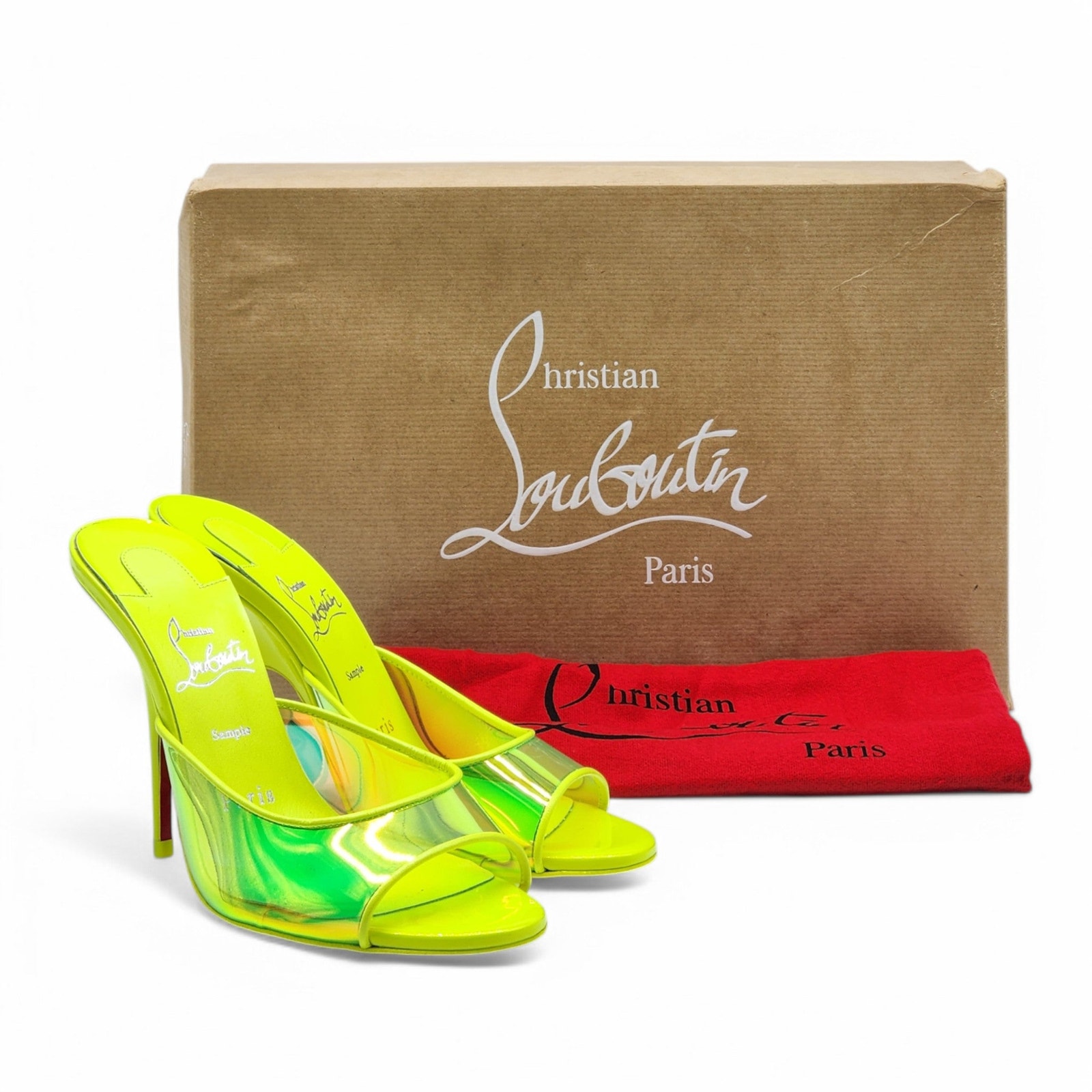 Christian Louboutin Just Arch Mules - PVC and Leather - Green - 36 5.5US 795