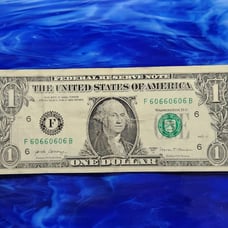 60660606 fancy binary serial# 1 dollar US bank note