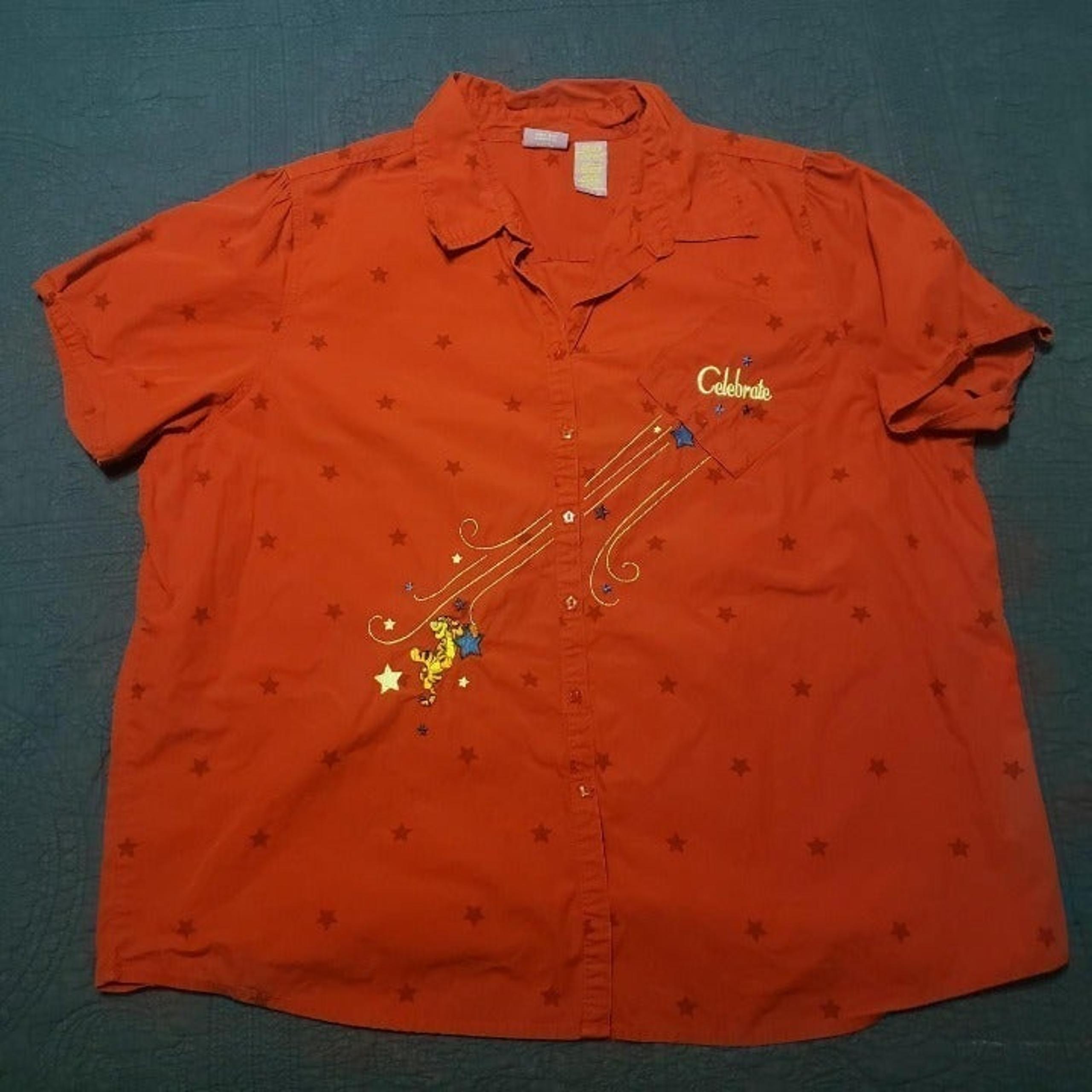Vintage Walt Disney World Tigger Tiger Celebrate Polo Red Shirt