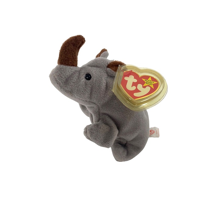 Spike the Rhinoceros Beanie Baby Vintage 1996 Retired Tush Tag Heart Tag in Case