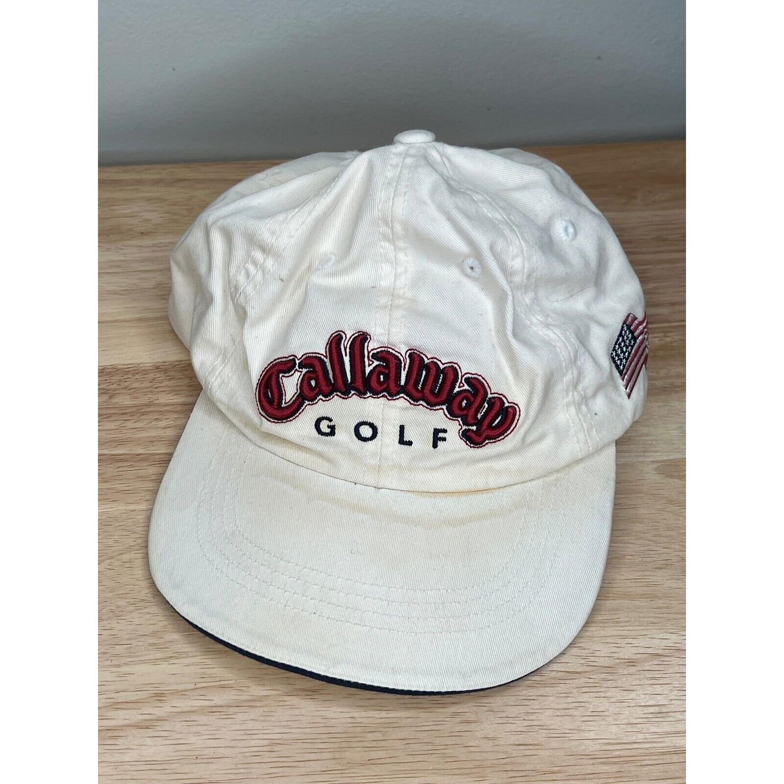 Callaway Hat Mens White Adjustable Strap Baseball Cap Golf x