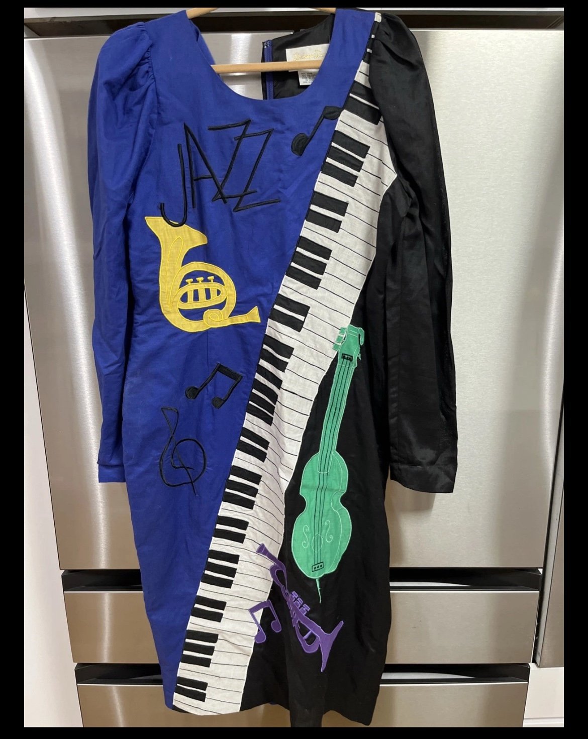 Deborah Laus Jazz/Piano Key/Festive Dress/Size 12/Vintage